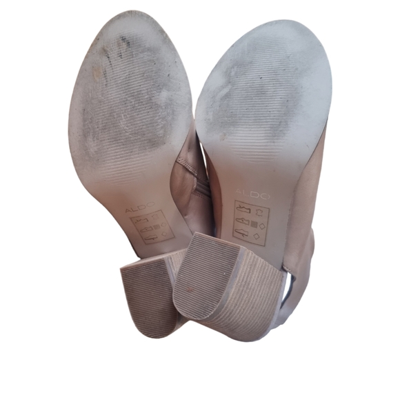 Aldo Genuine Leather Open Toe Block Heel Booties - Picture 5 of 11